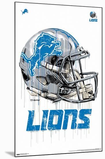 NFL Detroit Lions - Drip Helmet 20-Trends International-Mounted Poster