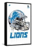 NFL Detroit Lions - Drip Helmet 20-Trends International-Framed Stretched Canvas