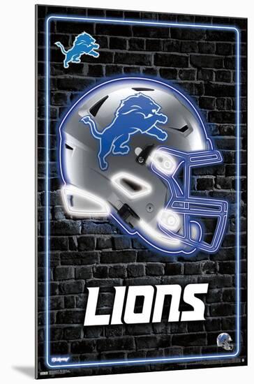 NFL Detroit Lions - Neon Helmet 23-Trends International-Mounted Poster