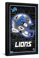 NFL Detroit Lions - Neon Helmet 23-Trends International-Framed Poster