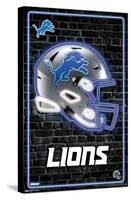 NFL Detroit Lions - Neon Helmet 23-Trends International-Stretched Canvas