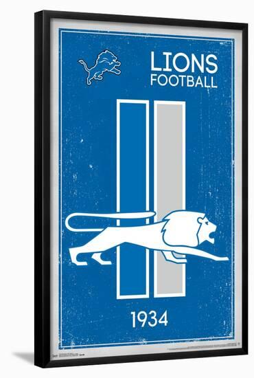 NFL Detroit Lions - Retro Logo 14-Trends International-Framed Poster