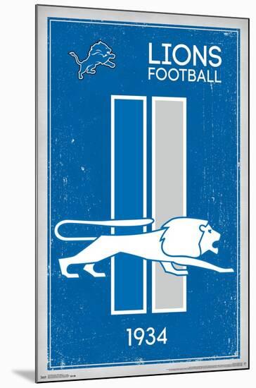NFL Detroit Lions - Retro Logo 14-Trends International-Mounted Poster