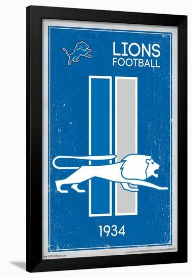 NFL Detroit Lions - Retro Logo 14-Trends International-Framed Poster