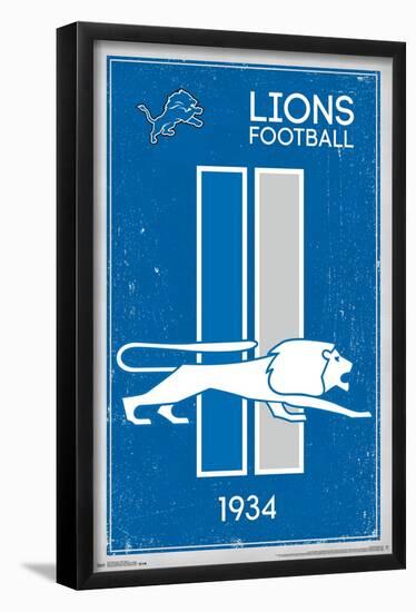 NFL Detroit Lions - Retro Logo 14-Trends International-Framed Poster