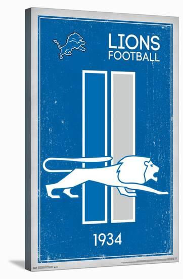 NFL Detroit Lions - Retro Logo 14-Trends International-Stretched Canvas