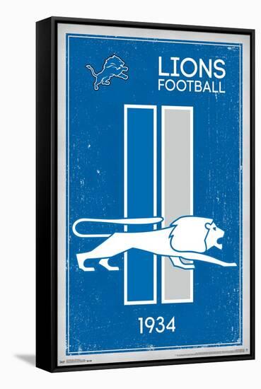 NFL Detroit Lions - Retro Logo 14-Trends International-Framed Stretched Canvas