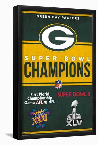 NFL Green Bay Packers - Champions 23-Trends International-Framed Poster