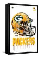 NFL Green Bay Packers - Drip Helmet 20-Trends International-Framed Stretched Canvas