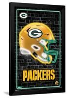 NFL Green Bay Packers - Neon Helmet 23-Trends International-Framed Poster