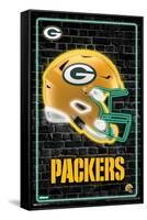 NFL Green Bay Packers - Neon Helmet 23-Trends International-Framed Stretched Canvas