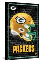 NFL Green Bay Packers - Neon Helmet 23-Trends International-Stretched Canvas