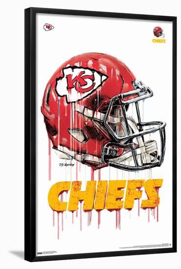 NFL Kansas City Chiefs - Drip Helmet 20-Trends International-Framed Poster