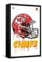 NFL Kansas City Chiefs - Drip Helmet 20-Trends International-Framed Stretched Canvas