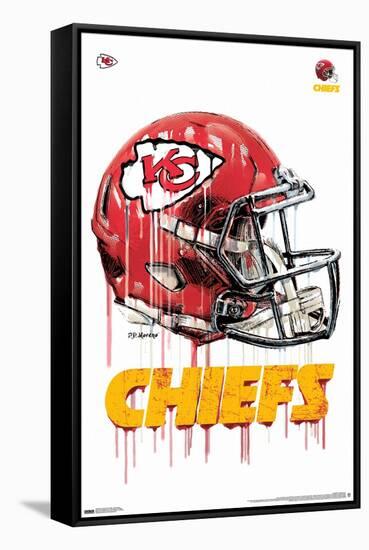 NFL Kansas City Chiefs - Drip Helmet 20-Trends International-Framed Stretched Canvas