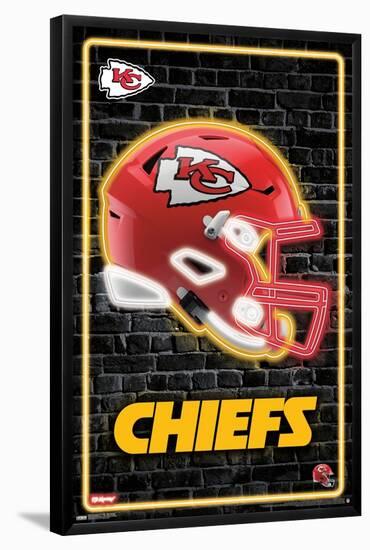 NFL Kansas City Chiefs - Neon Helmet 23-Trends International-Framed Poster