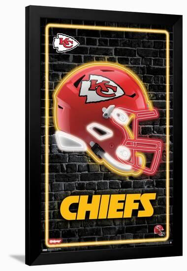 NFL Kansas City Chiefs - Neon Helmet 23-Trends International-Framed Poster