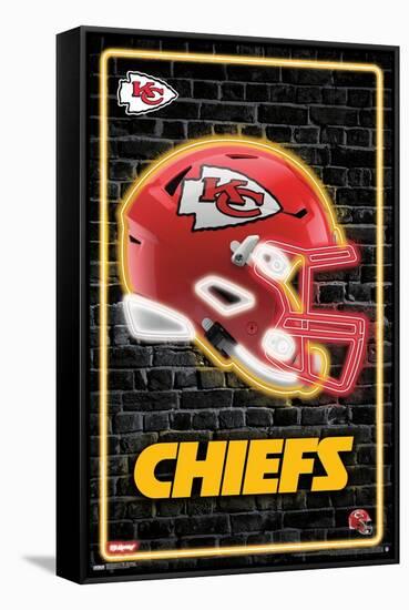 NFL Kansas City Chiefs - Neon Helmet 23-Trends International-Framed Stretched Canvas