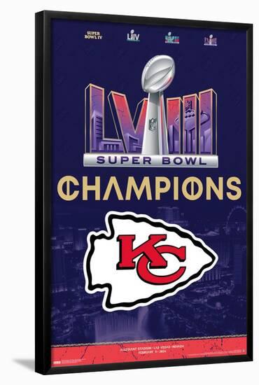 NFL Kansas City Chiefs - Super Bowl LVIII Team Logo-Trends International-Framed Poster