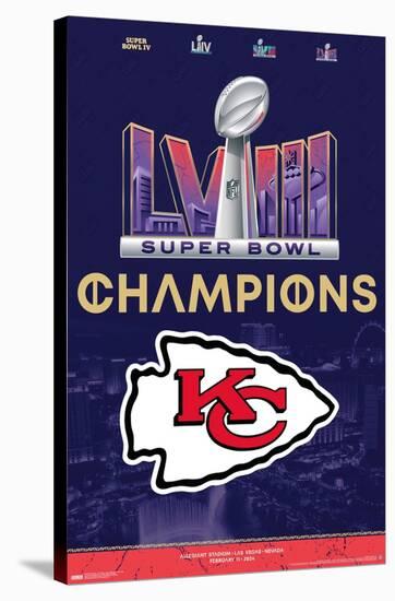 NFL Kansas City Chiefs - Super Bowl LVIII Team Logo-Trends International-Stretched Canvas