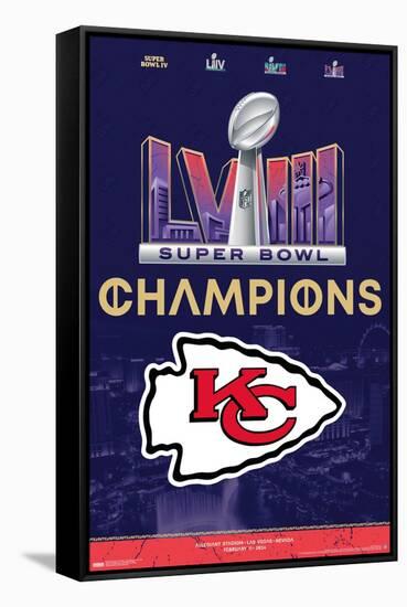 NFL Kansas City Chiefs - Super Bowl LVIII Team Logo-Trends International-Framed Stretched Canvas