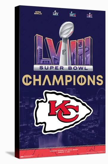 NFL Kansas City Chiefs - Super Bowl LVIII Team Logo-Trends International-Stretched Canvas