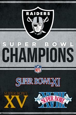  Las Vegas Raiders 3X and 3 Time Super Bowl Champions