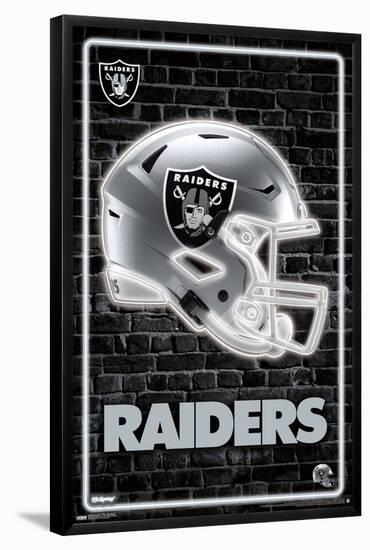 NFL Las Vegas Raiders - Neon Helmet 23-Trends International-Framed Poster