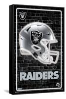 NFL Las Vegas Raiders - Neon Helmet 23-Trends International-Framed Stretched Canvas