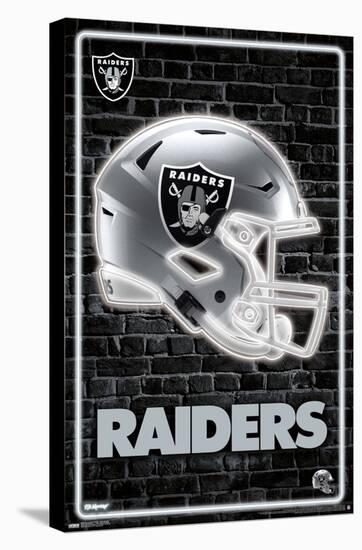 NFL Las Vegas Raiders - Neon Helmet 23-Trends International-Stretched Canvas