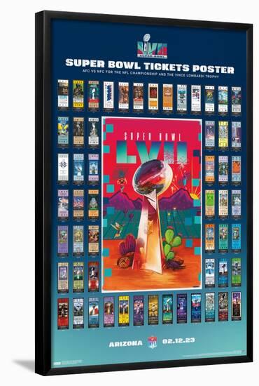 NFL League - Super Bowl LVII Ticket Collage-Trends International-Framed Poster