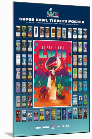 NFL League - Super Bowl LVII Ticket Collage-Trends International-Mounted Poster