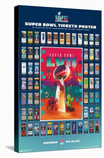 NFL League - Super Bowl LVII Ticket Collage-Trends International-Stretched Canvas