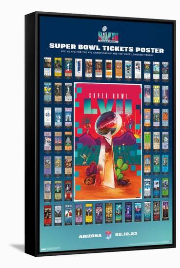 NFL League - Super Bowl LVII Ticket Collage-Trends International-Framed Stretched Canvas