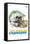 NFL Los Angeles Chargers - Drip Helmet 20-Trends International-Framed Stretched Canvas