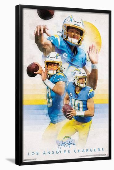 NFL Los Angeles Chargers - Justin Herbert 22-Trends International-Framed Poster