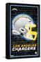 NFL Los Angeles Chargers - Neon Helmet 23-Trends International-Framed Stretched Canvas