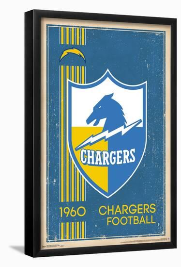 NFL Los Angeles Chargers - Retro Logo 17-Trends International-Framed Poster