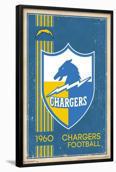NFL Los Angeles Chargers - Retro Logo 17-Trends International-Framed Poster