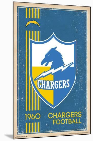 NFL Los Angeles Chargers - Retro Logo 17-Trends International-Mounted Poster