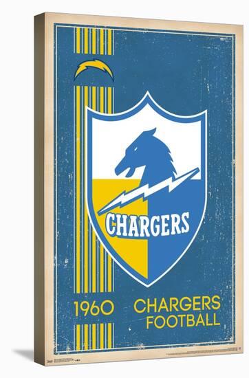 NFL Los Angeles Chargers - Retro Logo 17-Trends International-Stretched Canvas