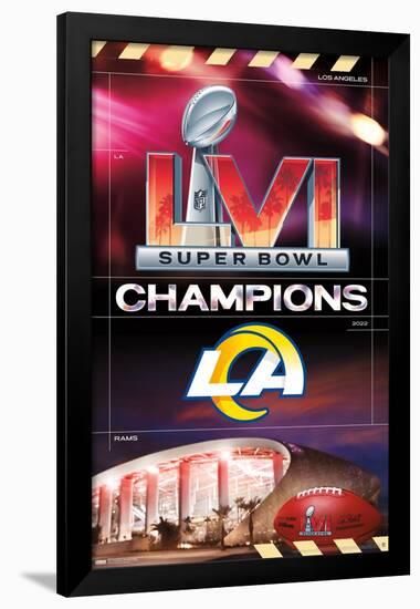 NFL Los Angeles Rams - Commemorative Super Bowl LVI Champions Team Logo-Trends International-Framed Poster