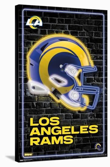 NFL Los Angeles Rams - Neon Helmet 23-Trends International-Stretched Canvas
