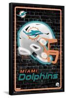 NFL Miami Dolphins - Neon Helmet 23-Trends International-Framed Poster