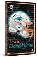 NFL Miami Dolphins - Neon Helmet 23-Trends International-Mounted Poster