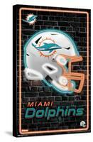 NFL Miami Dolphins - Neon Helmet 23-Trends International-Stretched Canvas