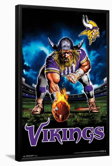 NFL Minnesota VIkings - 3 Point Stance 19-Trends International-Framed Poster