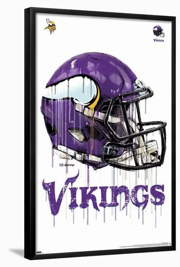 NFL Minnesota Vikings - Drip Helmet 20-null-Framed Standard Poster