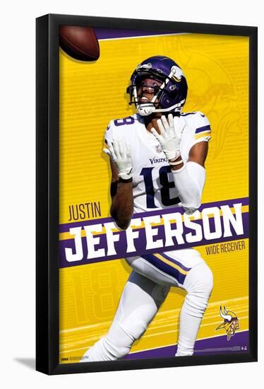 NFL Minnesota Vikings - Justin Jefferson 22-Trends International-Framed Poster