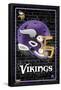 NFL Minnesota Vikings - Neon Helmet 23-Trends International-Framed Poster